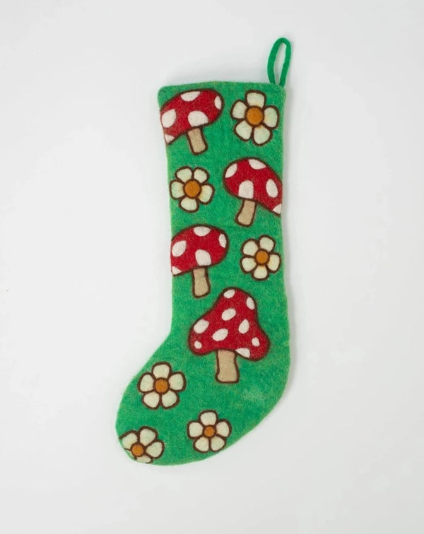 Mushroom Holiday Stocking