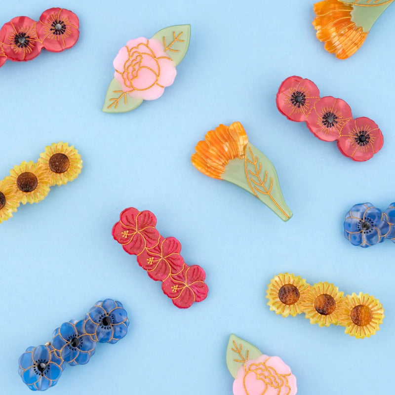 Anenome Blue Flower Hair Clip