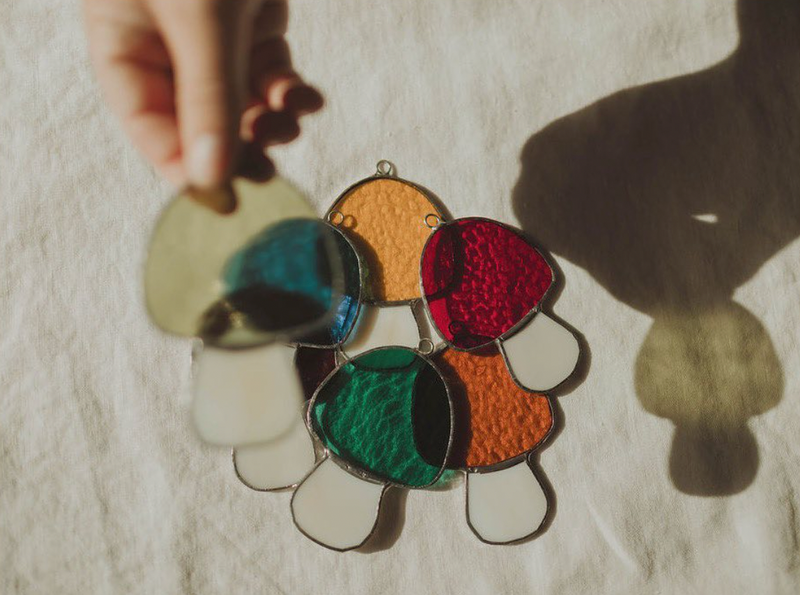 STAINED GLASS MUSHROOMS