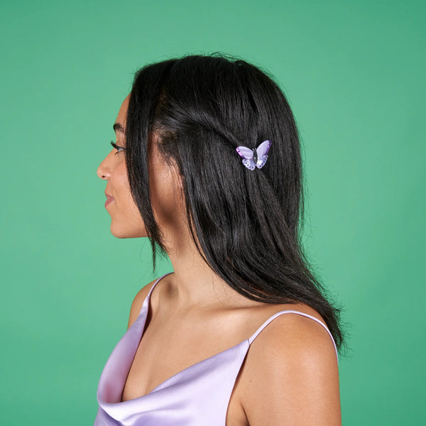 PURPLE BUTTERFLY HAIR CLIP