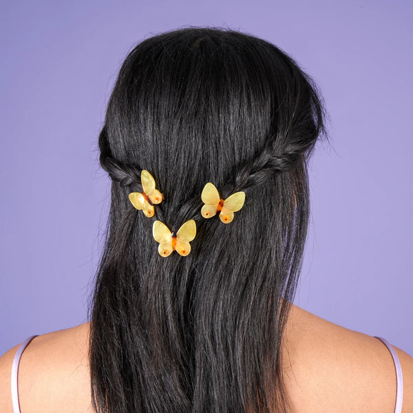 YELLOW BUTTERFLY HAIR CLIP