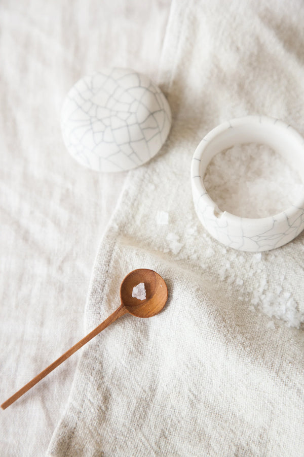 Crackle Salt Box + Spoon