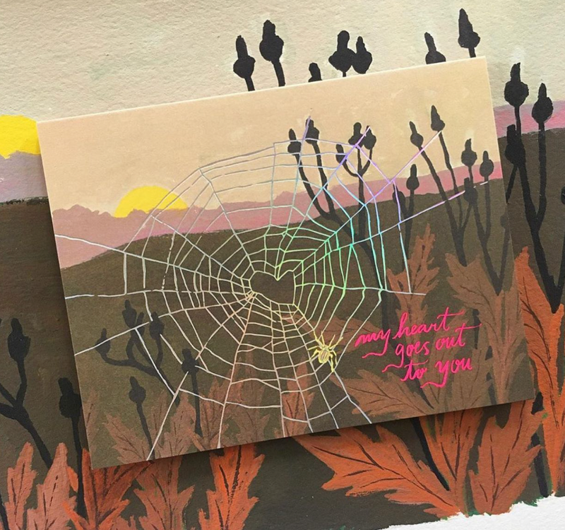 Spider Web Heart CARD