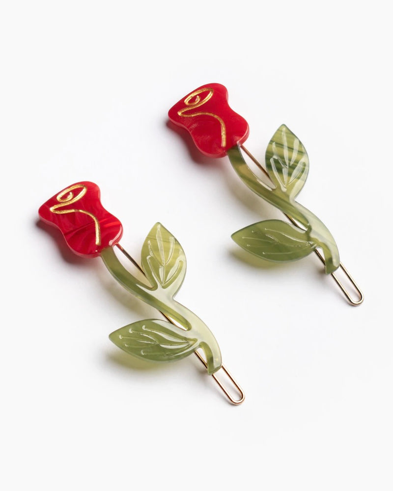 Rose Barrette Set